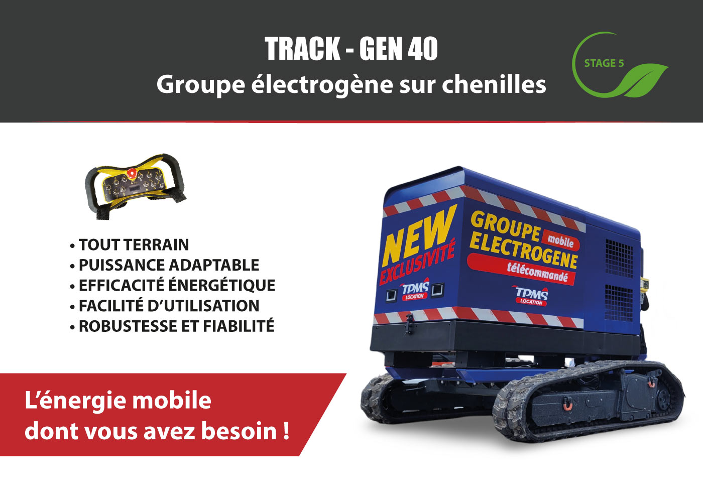 track gen 40, le premier groupe électrogène sur chenilles